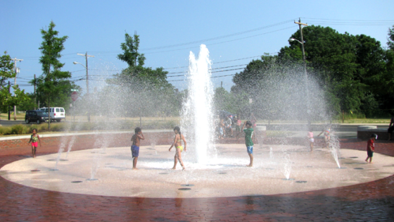 Five Corners water sprinkler in Long Branch