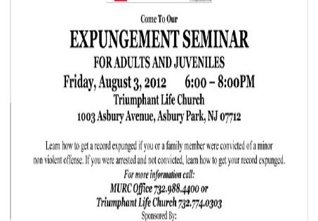 Expungement Seminar For Adults & Juveniles