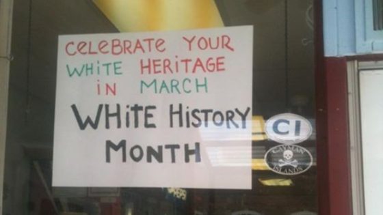 Jumbo's Deli White History Month sign