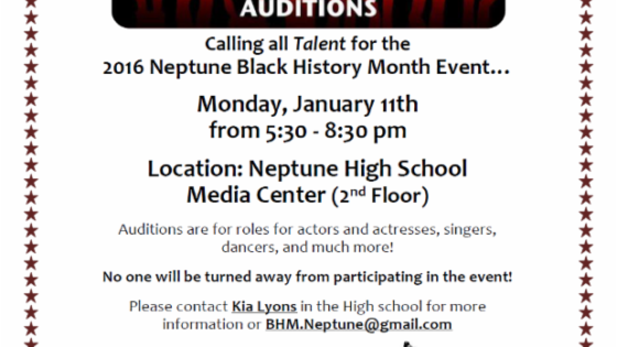 Neptune To Hold Auditions For 2016 Black History Month Event