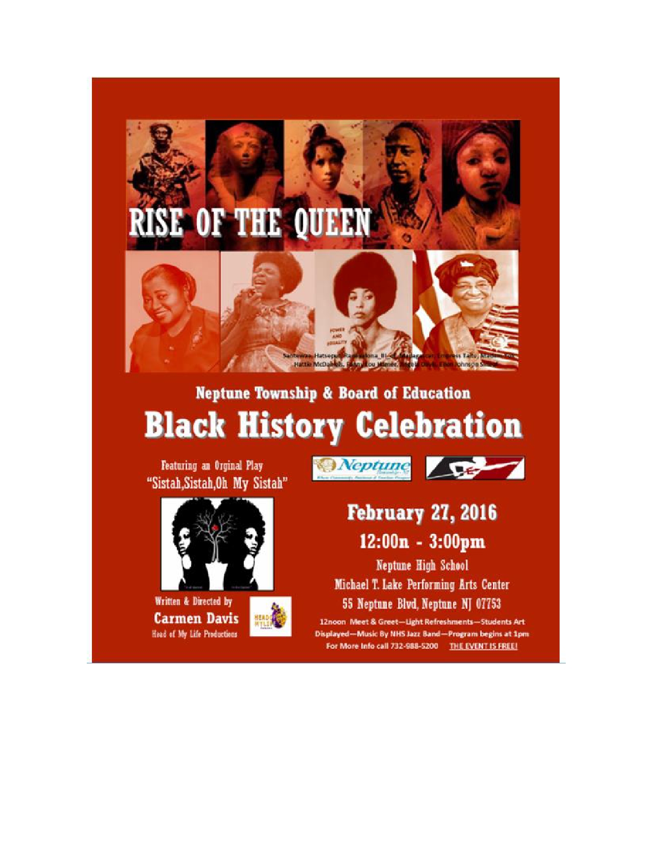 Rise of the Queen : Neptune Township Will Hold Black History Month Celebration Feb. 27th