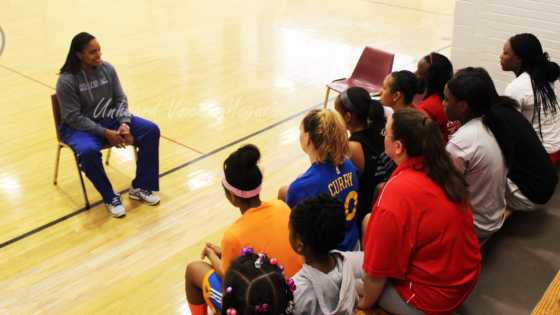 Tamecka Dixon at FMAD Daddy-Daughter Basketball Clinic at Neptune Middle School