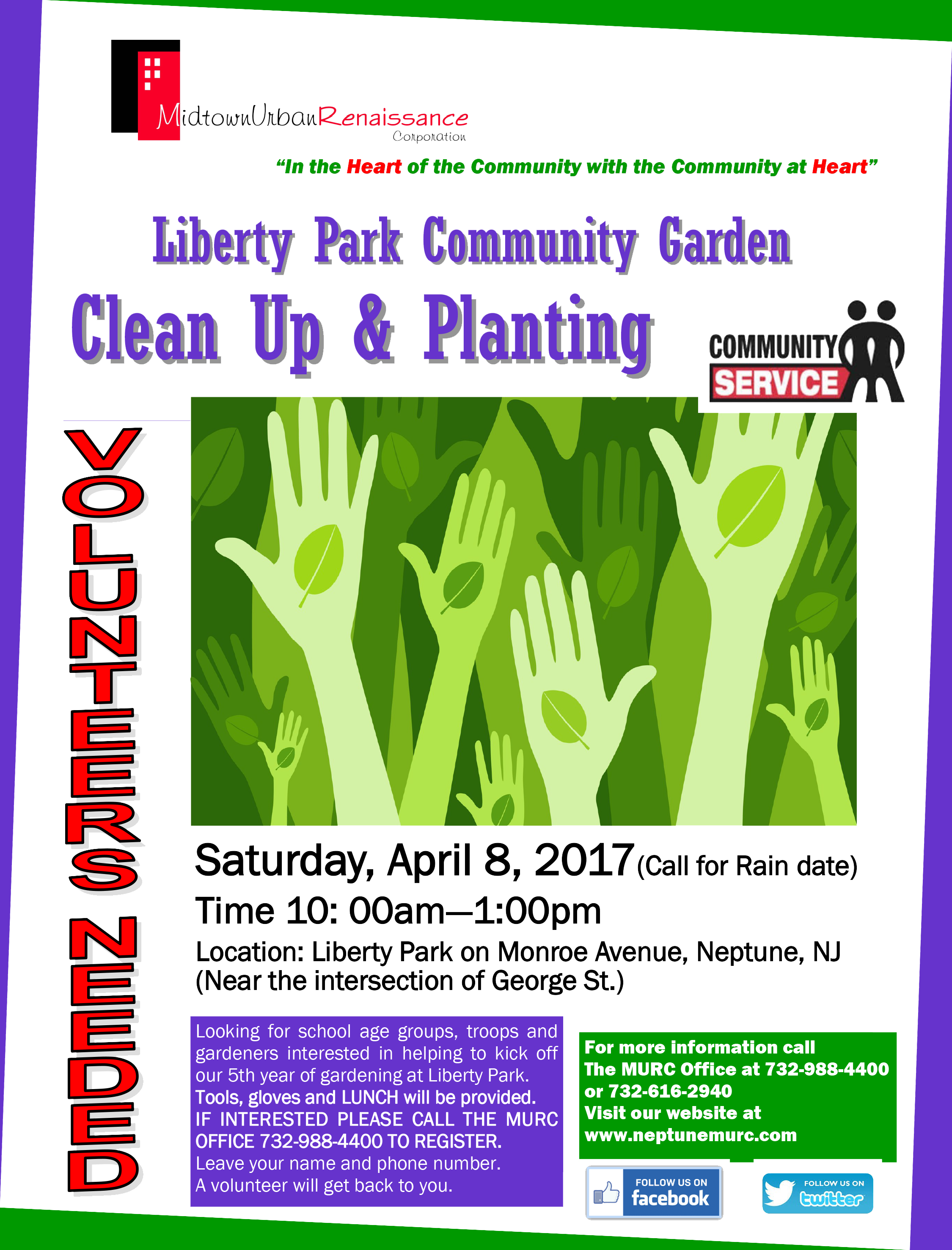 Community garden clean up flyer