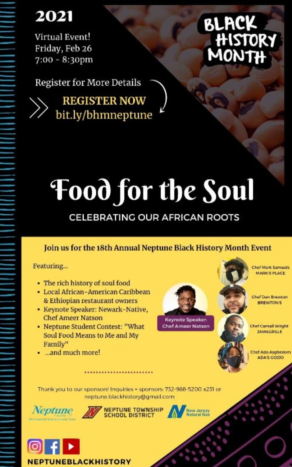 Neptune Township Black History Month Event: "Food For The Soul"