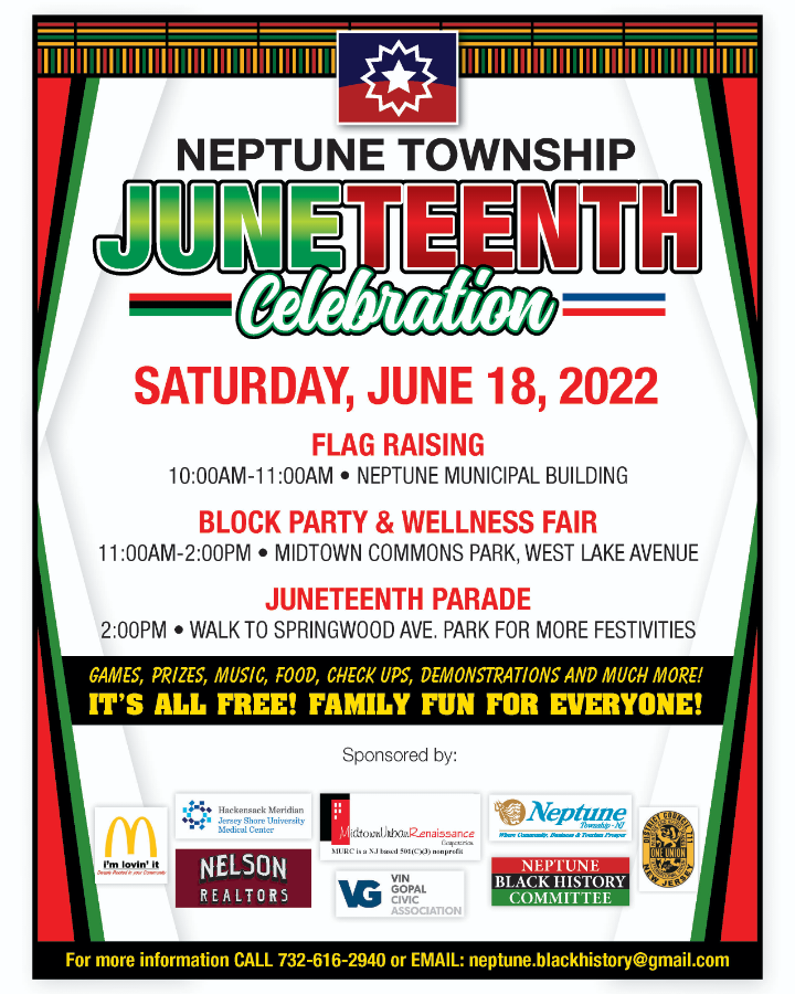 2022 Juneteenth events Neptune Township 